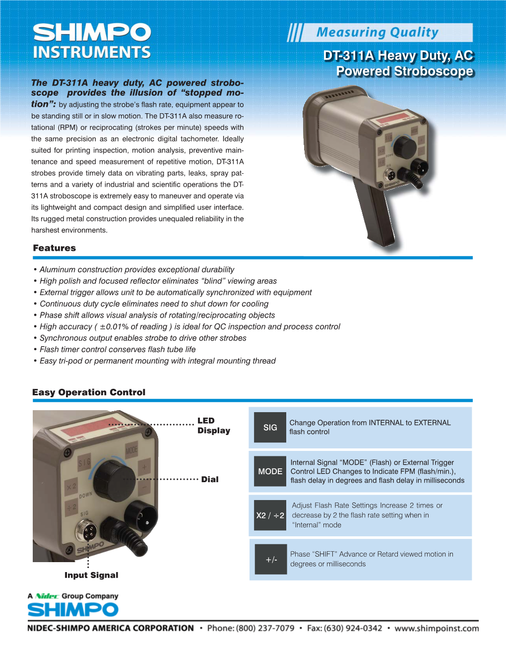 DT-311A Heavy Duty, AC Powered Stroboscope