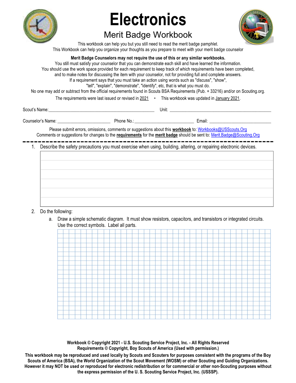 Electronics Merit Badge Workbook This Workbook Can Help You but You Still Need to Read the Merit Badge Pamphlet