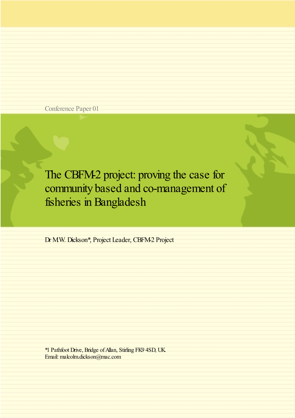The CBFM-2 Project: Proving the Case for Community Based and Co-Management of Fisheries in Bangladesh