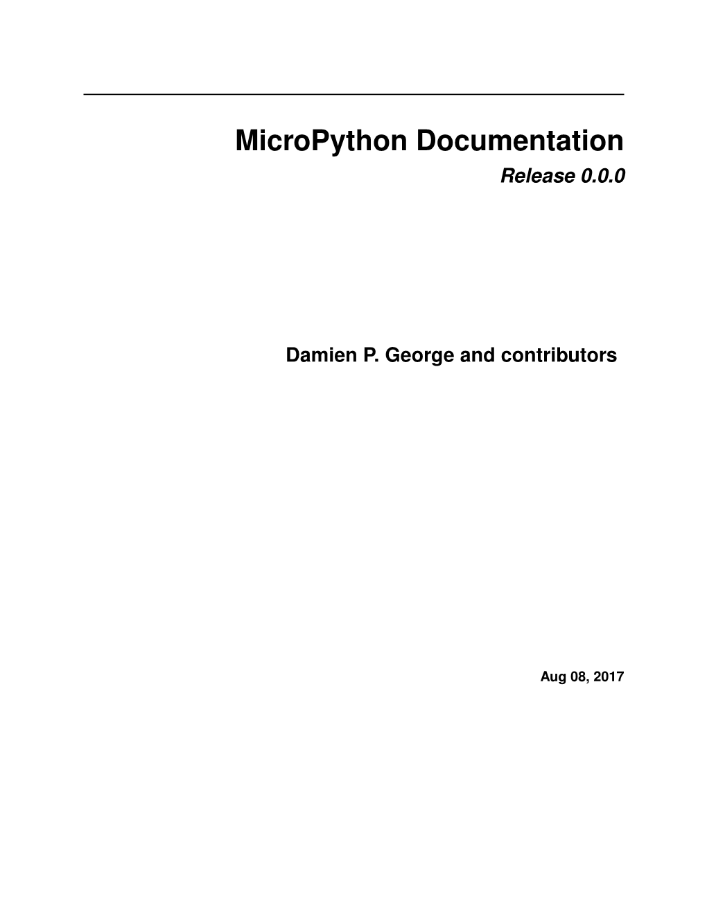Micropython Documentation Release 0.0.0