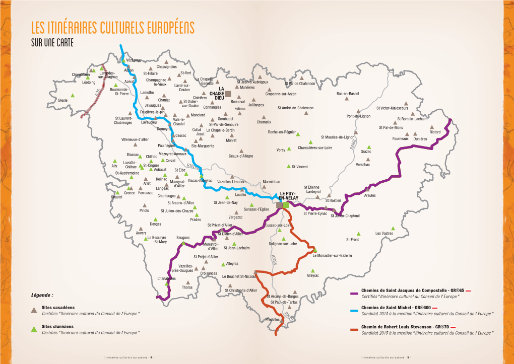 Les Itinéraires Culturels Européens Sur Une Carte