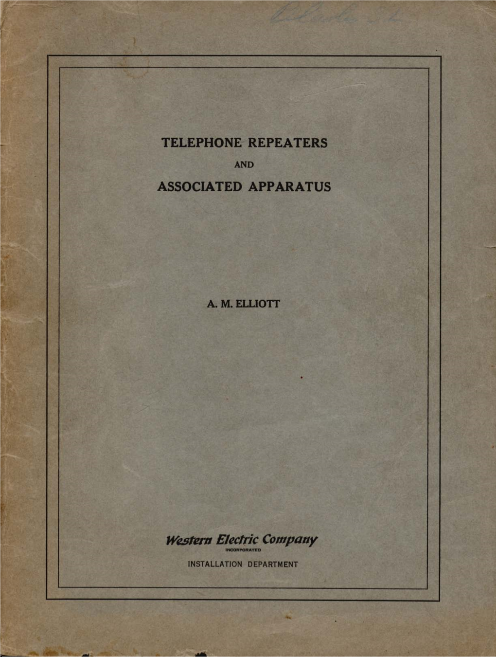 Telephone Repeaters Associated Apparatus