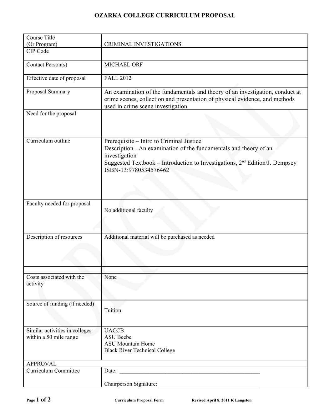 Ozarka College Curriculum Proposal s3