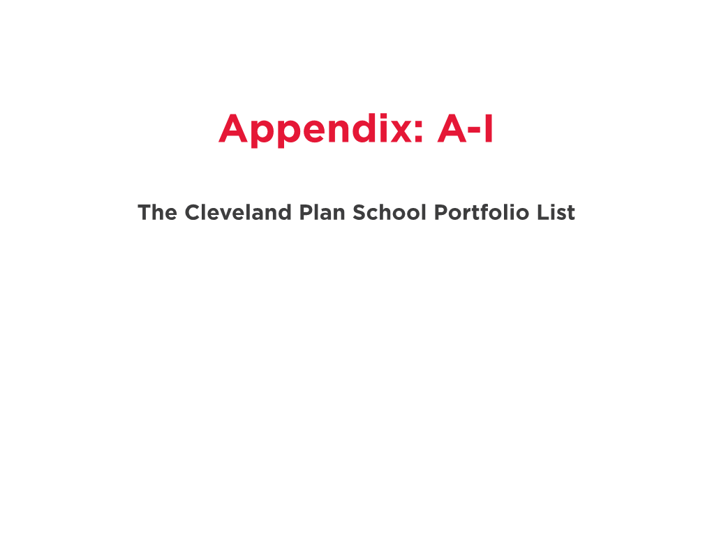 The Cleveland Plan School Portfolio List