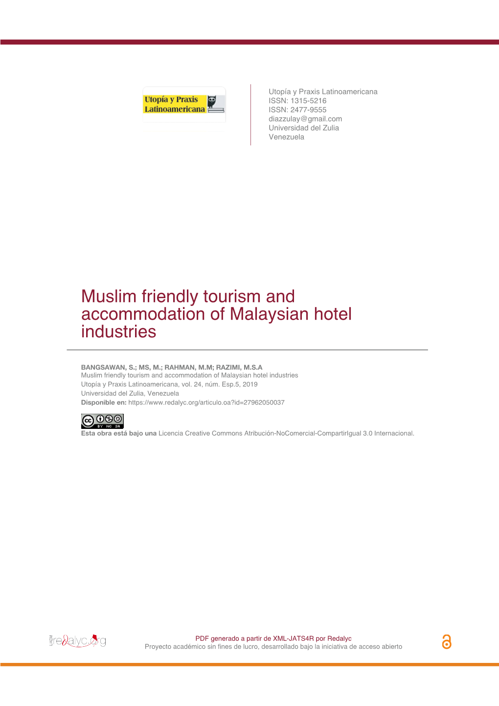 Muslim Friendly Tourism and Accommodation of Malaysian Hotel Industries