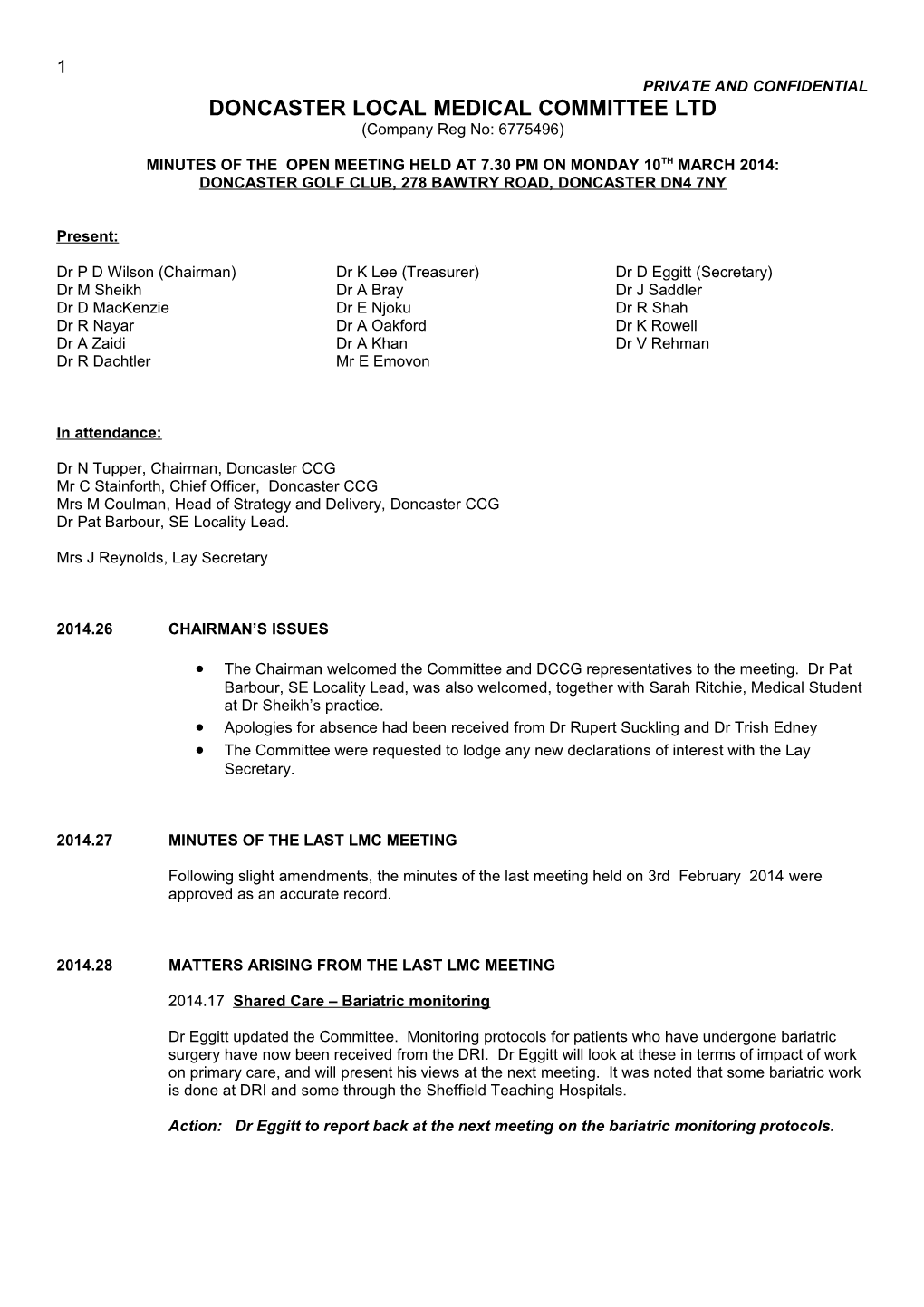 Doncaster Local Medical Committee Ltd s1