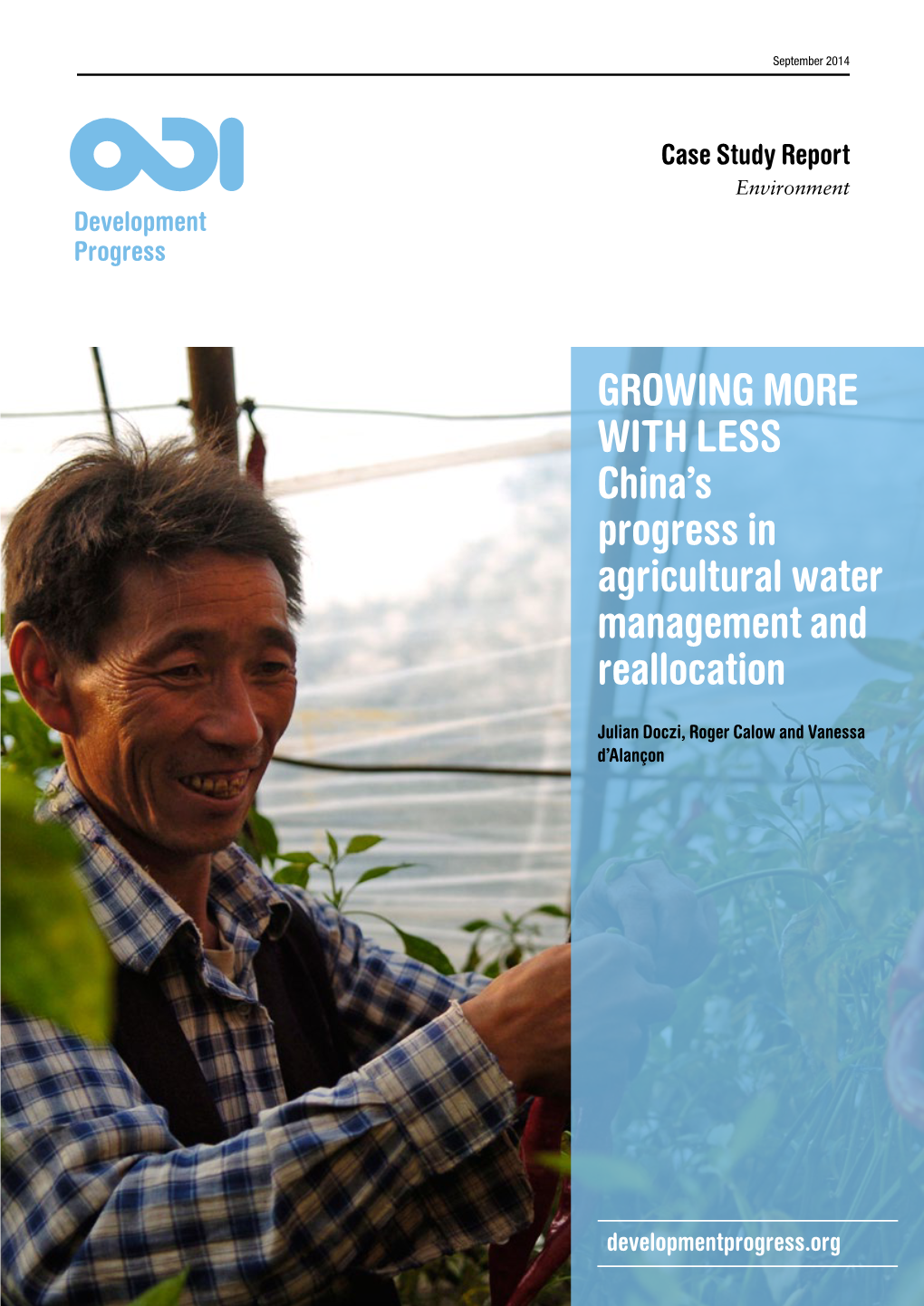 Growing More with Less China's Progress in Agricultural Water Management and Reallocation