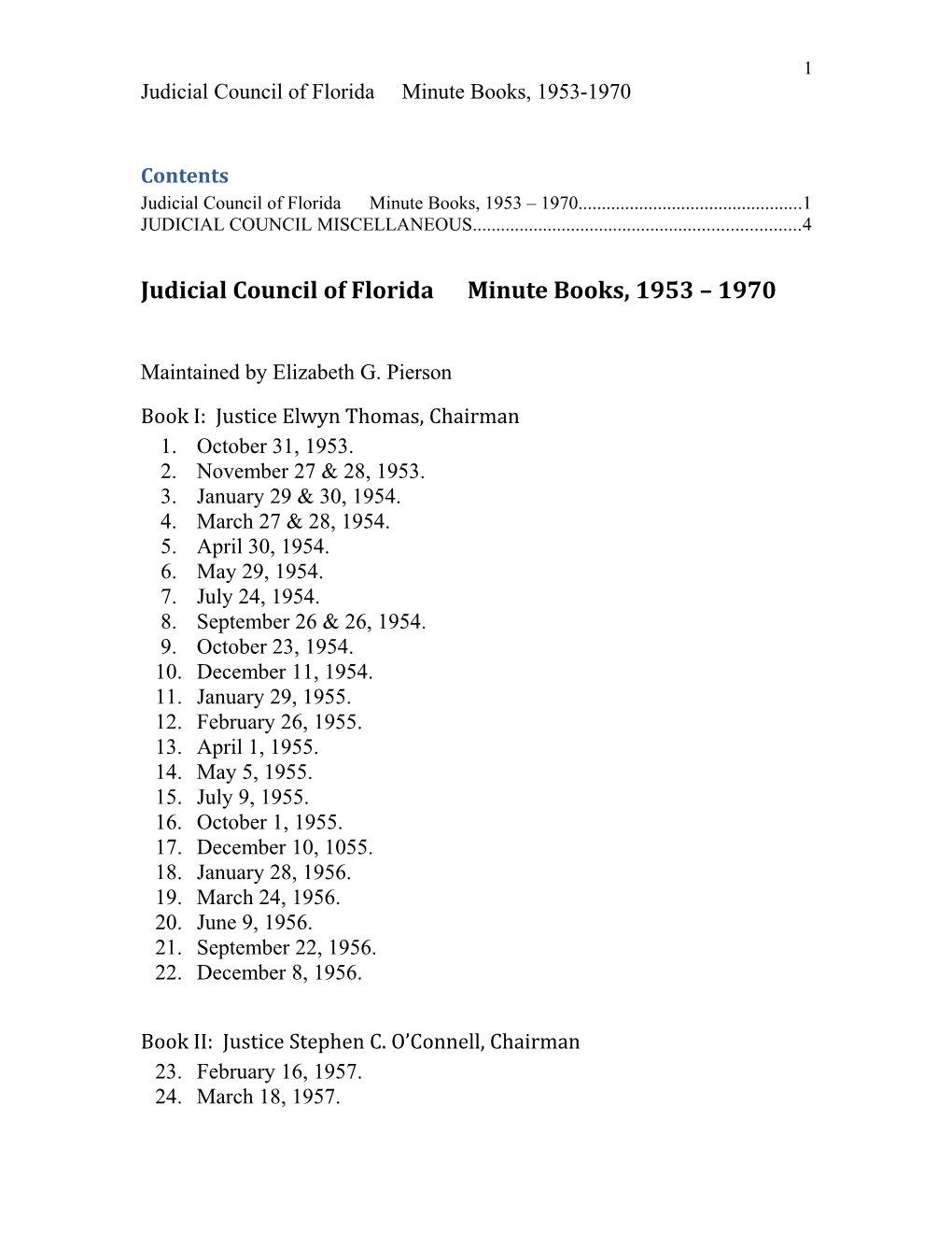 Judicial Council of Florida Papers