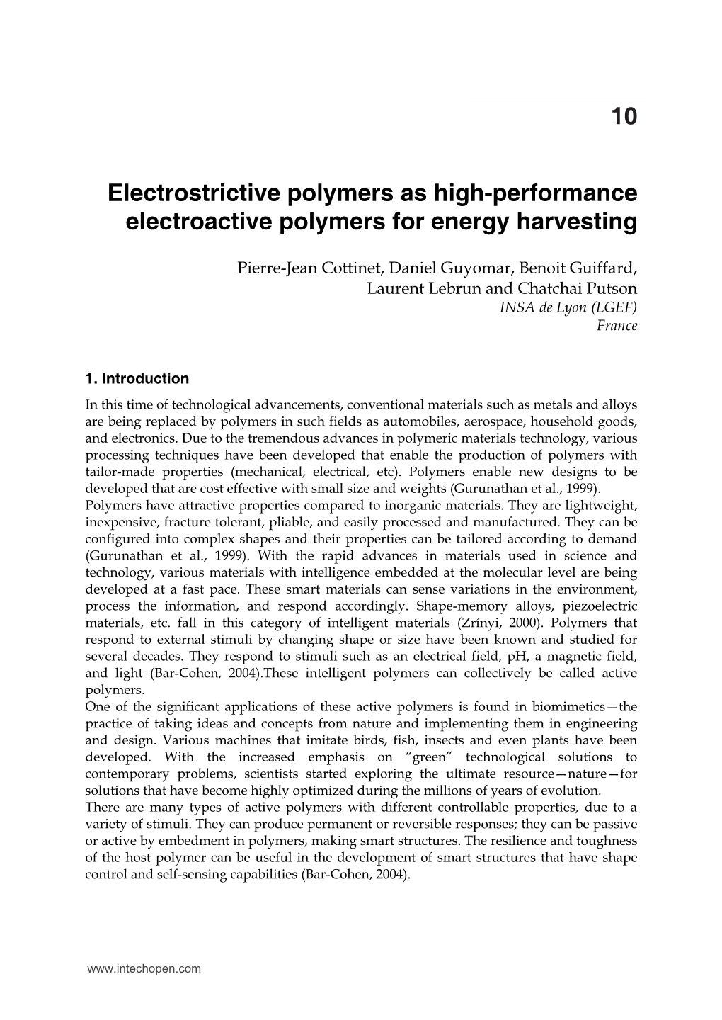 Electrostrictive Polymers As High-Performance Electroactive Polymers for Energy Harvesting 185