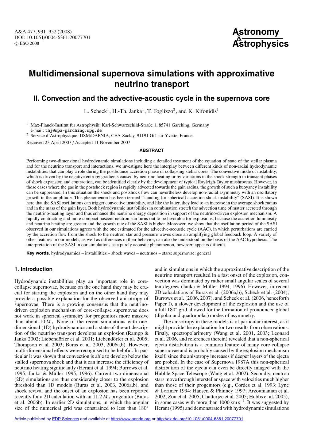 Multidimensional Supernova Simulations with Approximative Neutrino Transport II