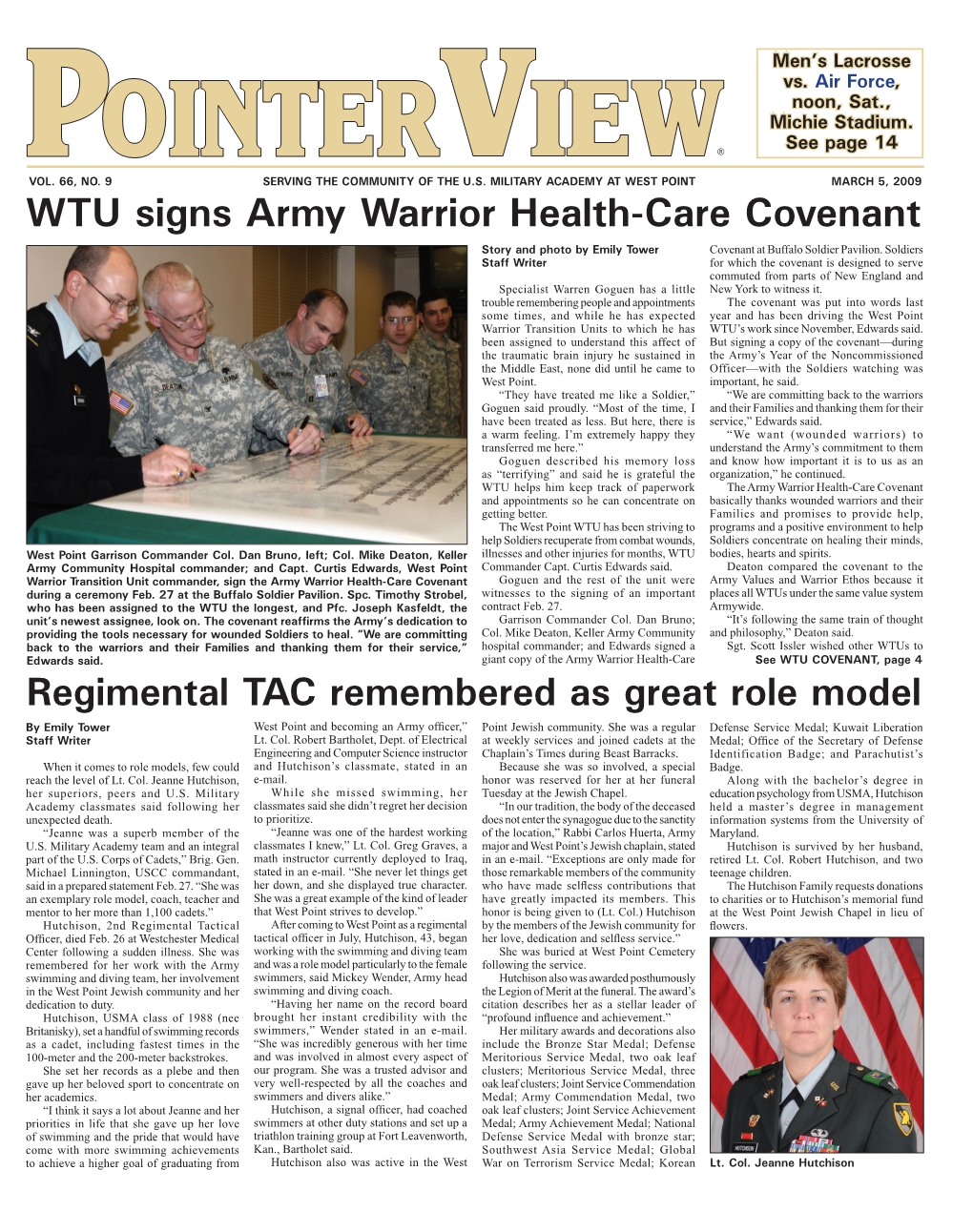 WTU Signs Army Warrior Health-Care Covenant Story and Photo by Emily Tower Covenant at Buffalo Soldier Pavilion