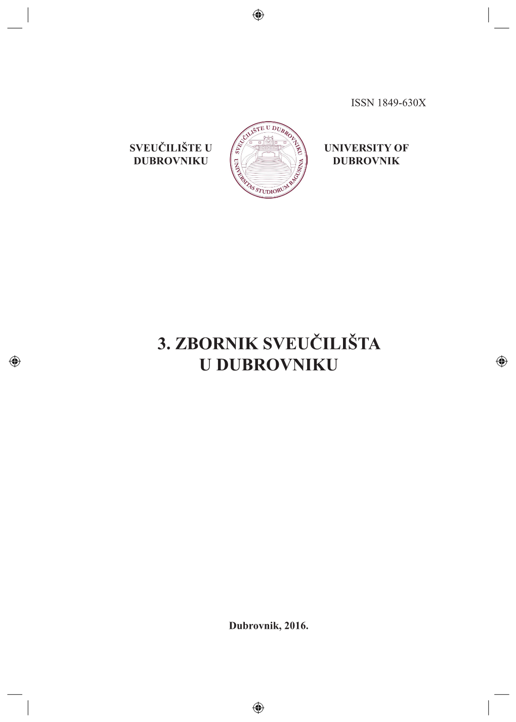 3. Zbornik Sveučilišta U Dubrovniku