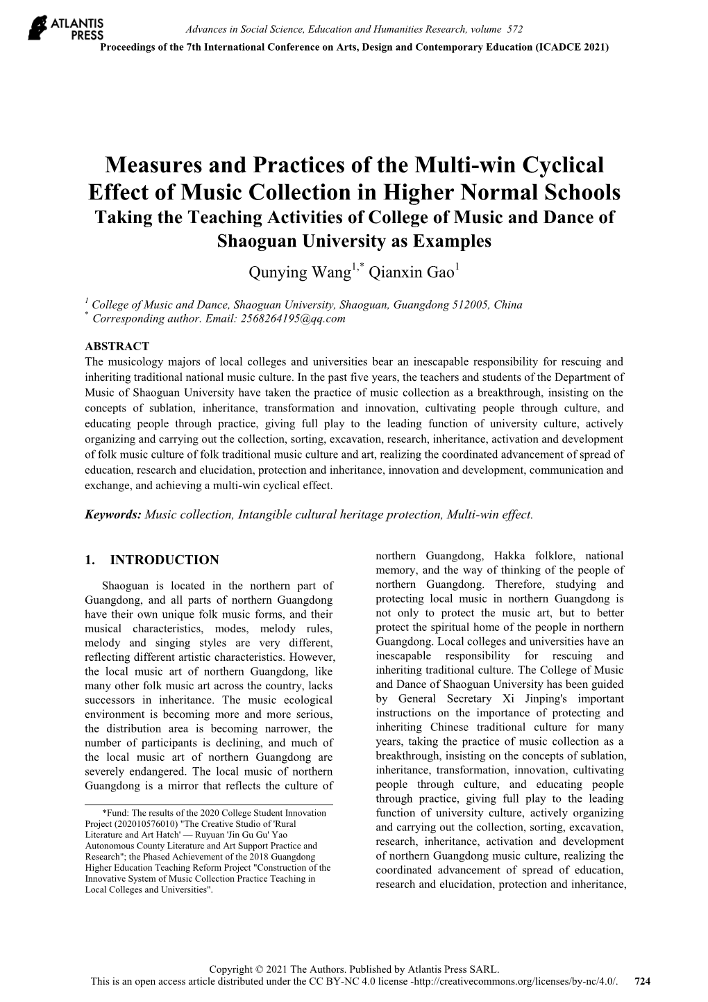 Measures and Practices of the Multi-Win Cyclical Effect of Music