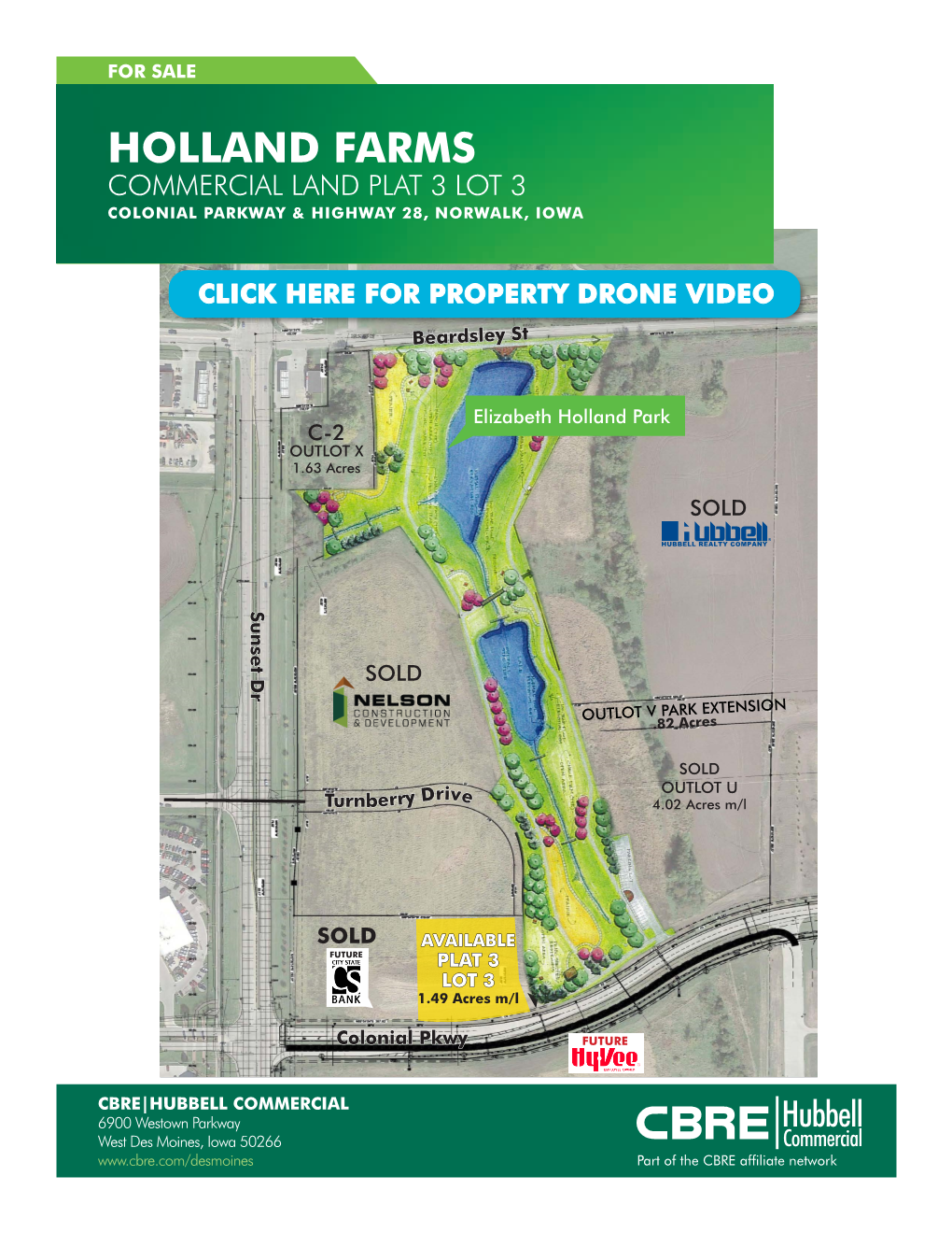 Holland Farms Commercial Land Plat 3 Lot 3 Colonial Parkway & Highway 28, Norwalk, Iowa