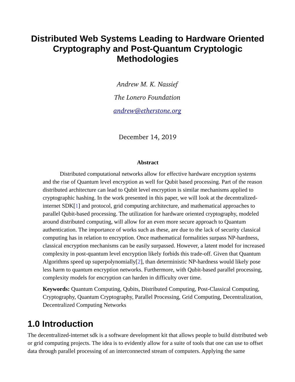 Distributed Web Systems Leading to Hardware Oriented Cryptography and Post-Quantum Cryptologic Methodologies