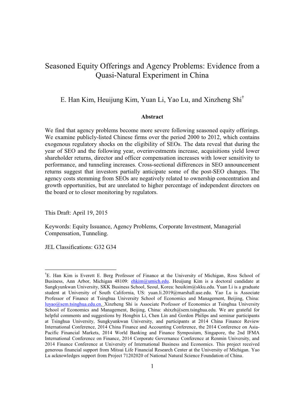 Seasoned Equity Offerings and Agency Problems: Evidence from a Quasi-Natural Experiment in China