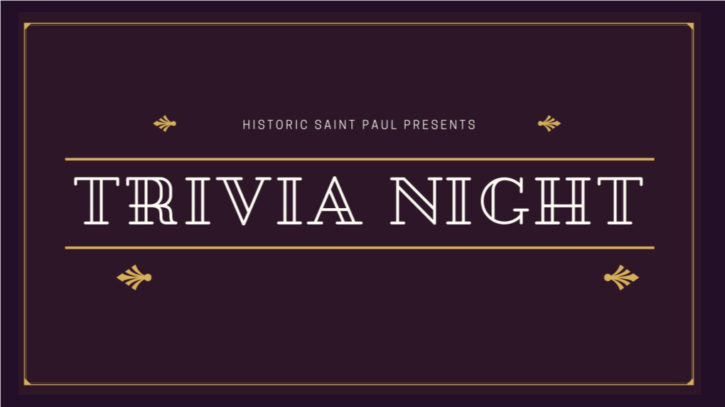 October 06, 2020 Trivia Night with Tom Weber