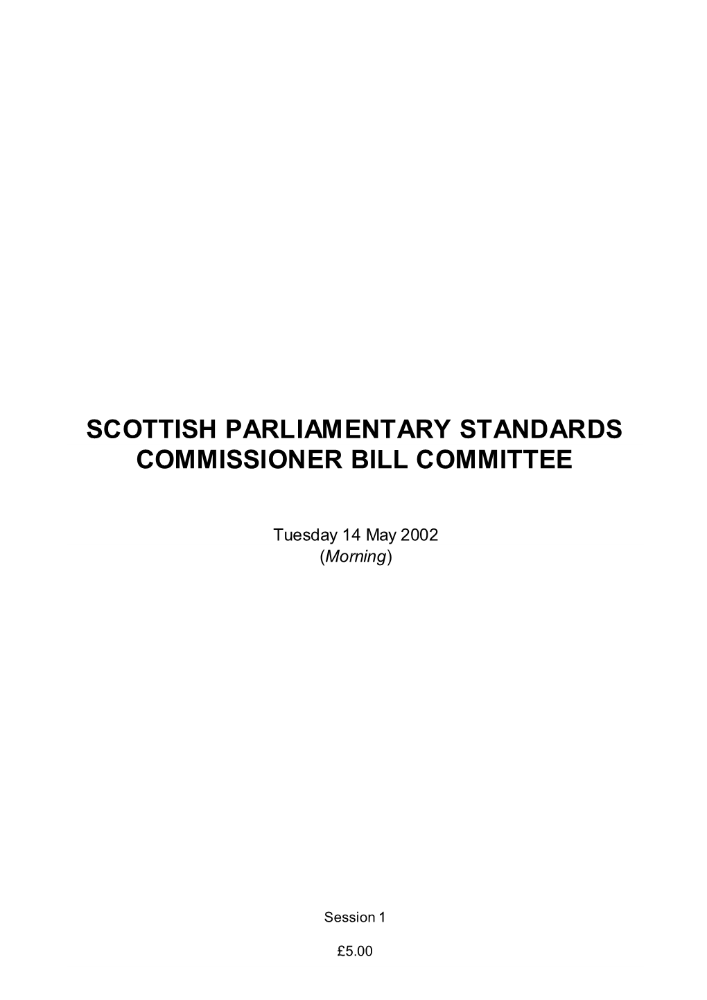 Scottish Parliamentary Standards Commissioner Bill Committee