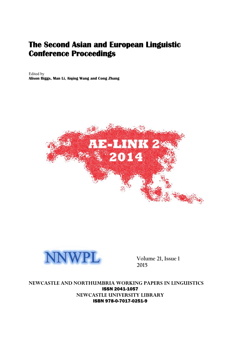 The Second Asian and European Linguistic Conference Proceedings