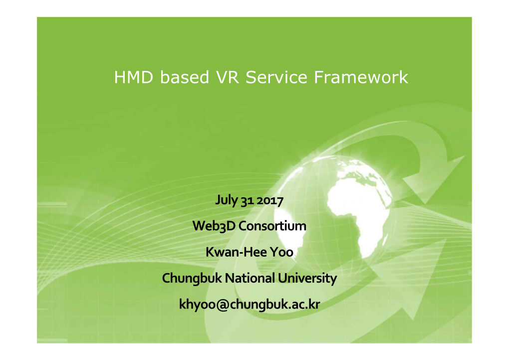 HMD Based VR Service Framework