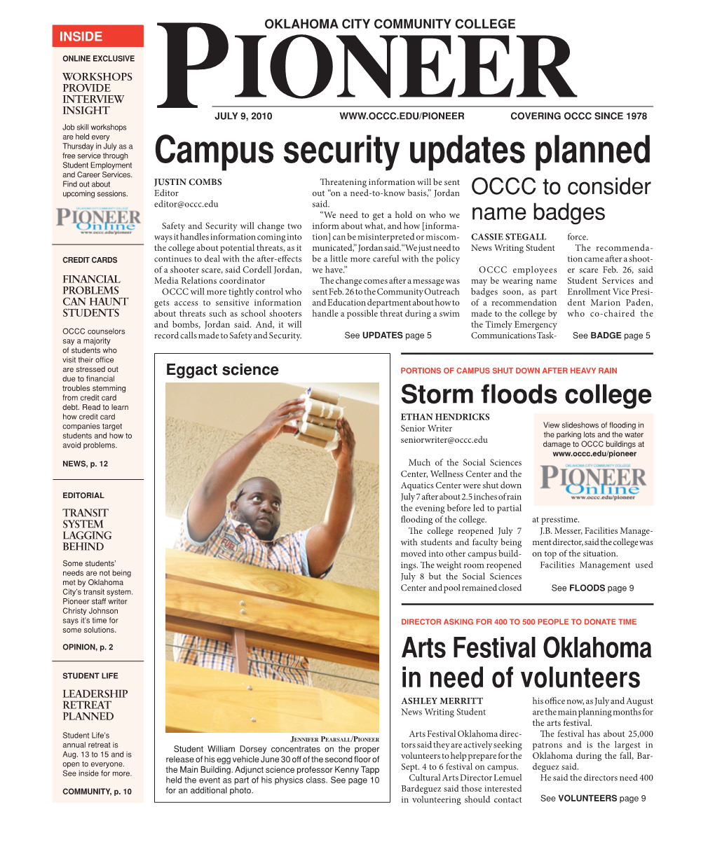 Campus Security Updates Planned and Career Services