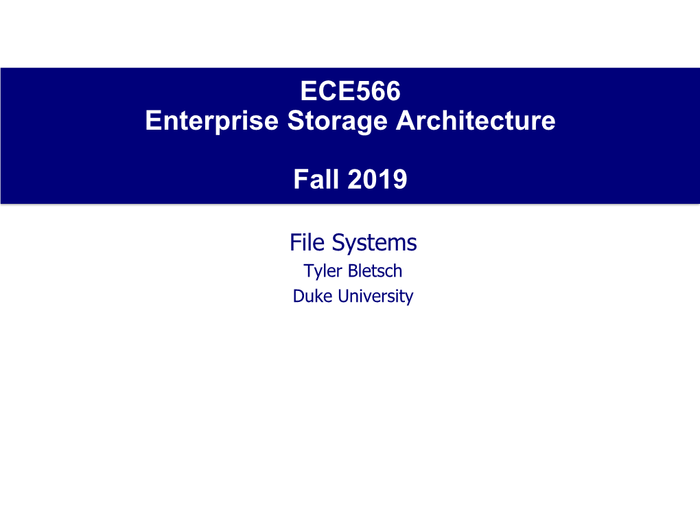 Filesystems” by Vince Freeh (NCSU) Journaling