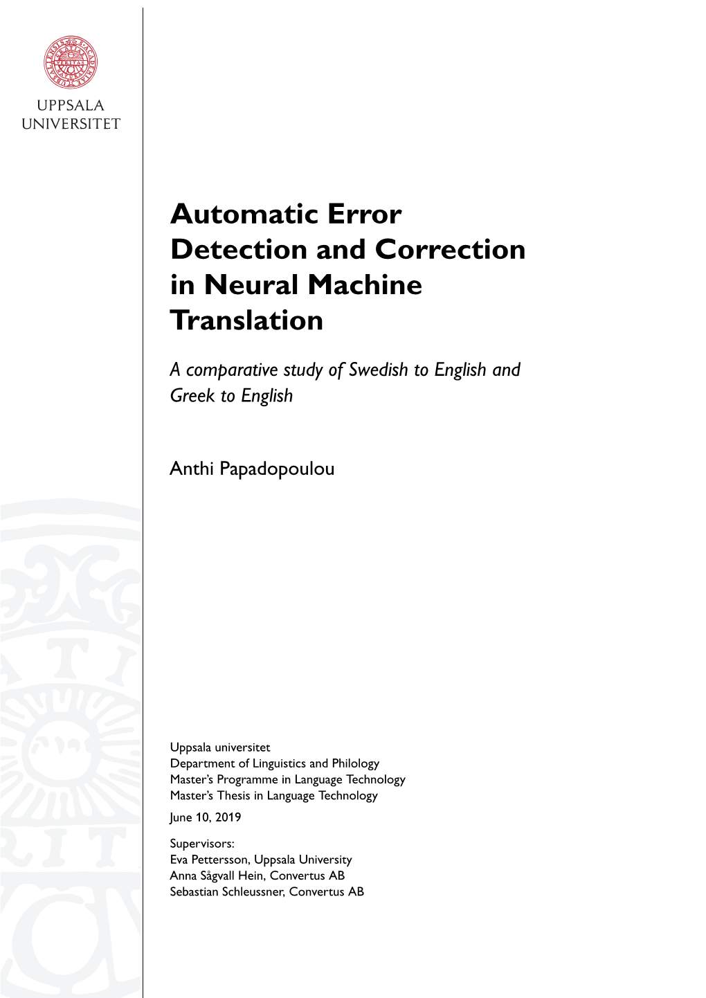 Automatic Error Detection and Correction in Neural Machine Translation