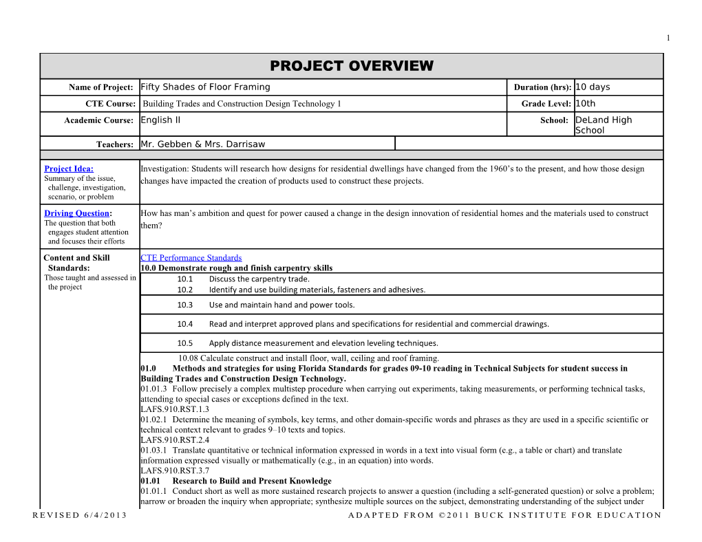 PROJECT OVERVIEW Page 1