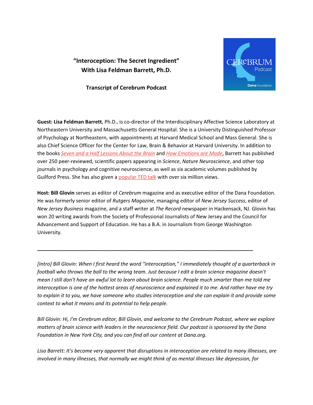 Cerebrum Transcript