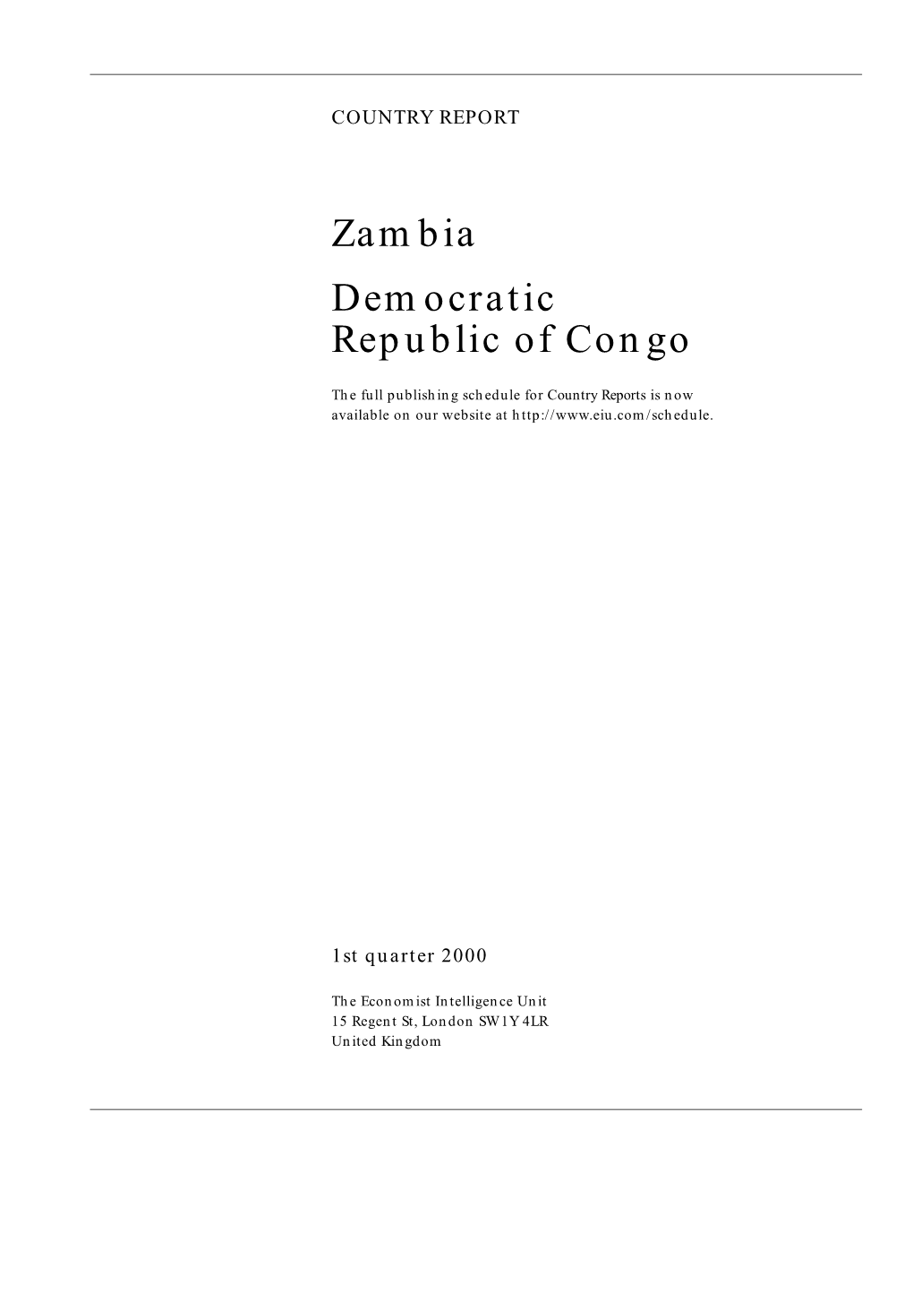 Zambia Democratic Republic of Congo