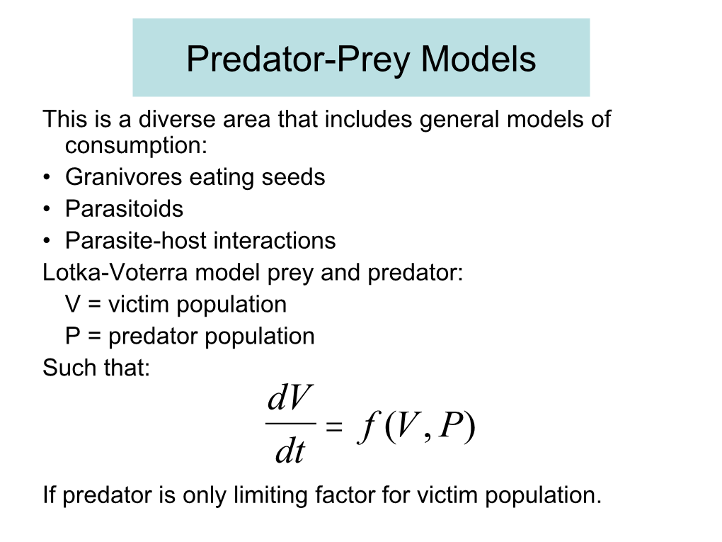 Predator-Prey Models