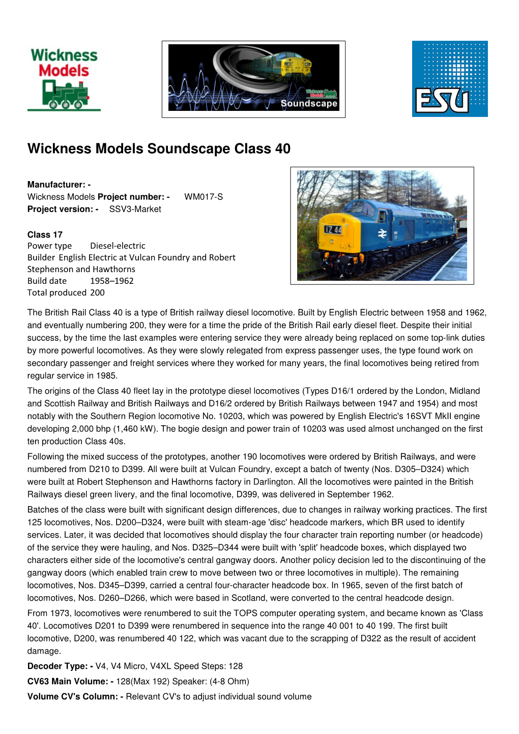 Wickness Models Soundscape Class 40