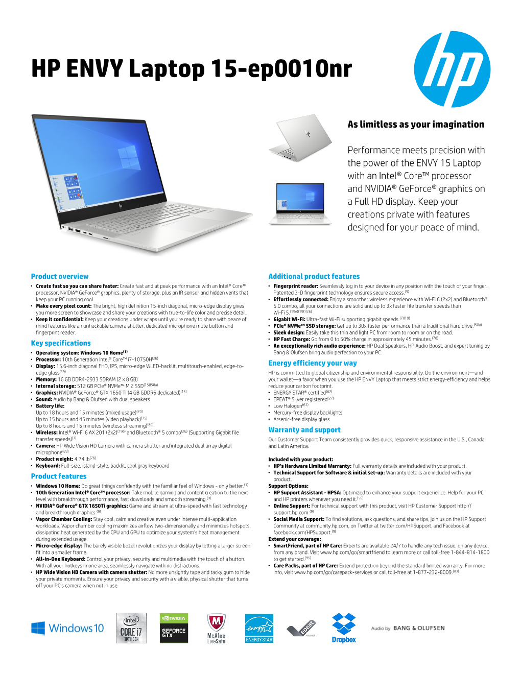 HP ENVY Laptop 15-Ep0010nr