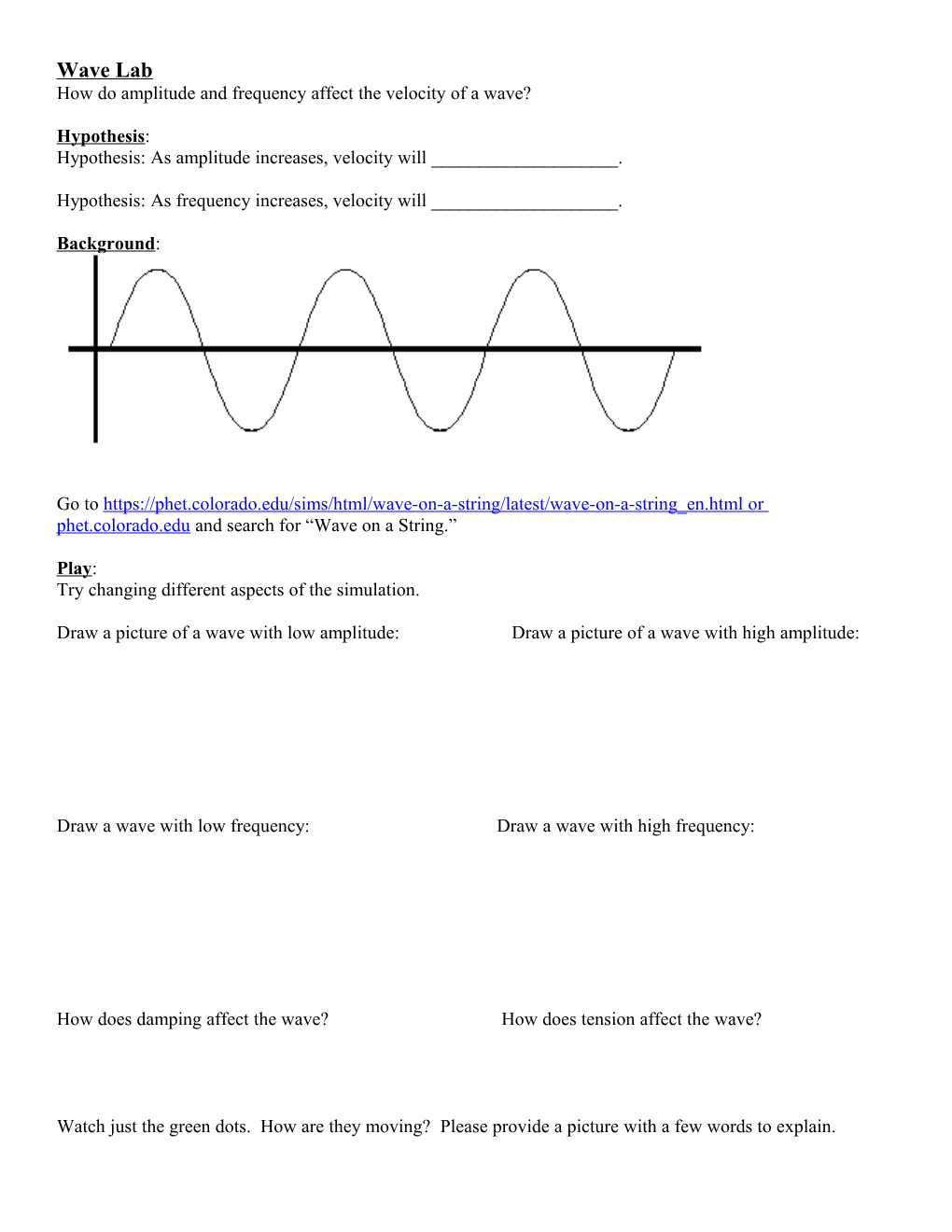 How Do Amplitude and Frequency Affect the Velocity of a Wave?