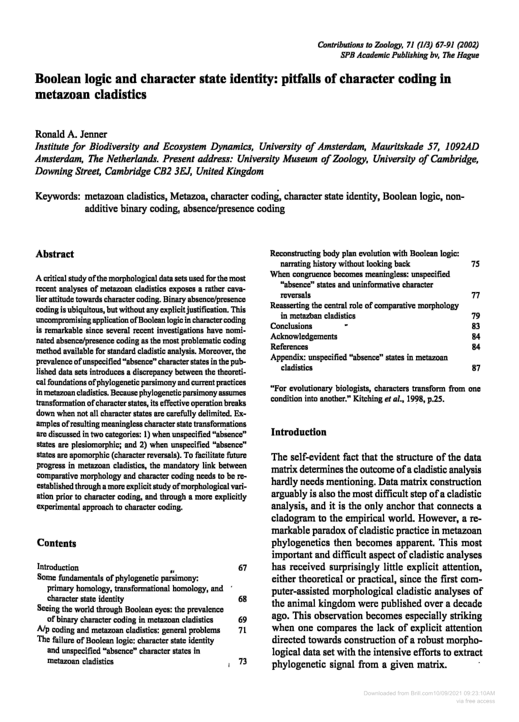 Downloaded from Brill.Com10/09/2021 09:23:10AM Via Free Access 68 R.A