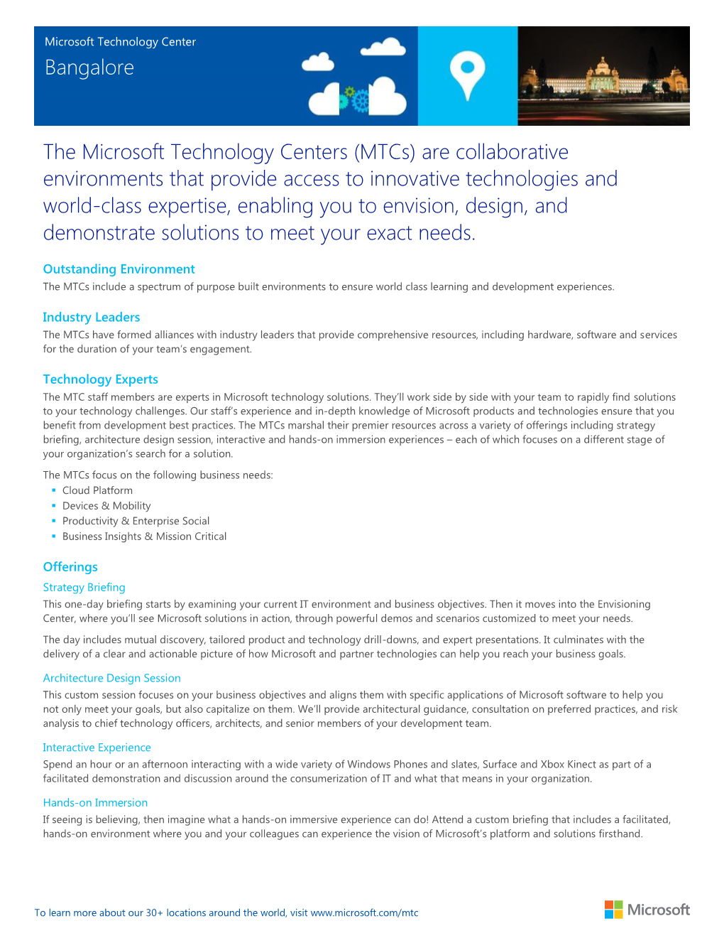 The Microsoft Technology Centers (Mtcs) Are Collaborative