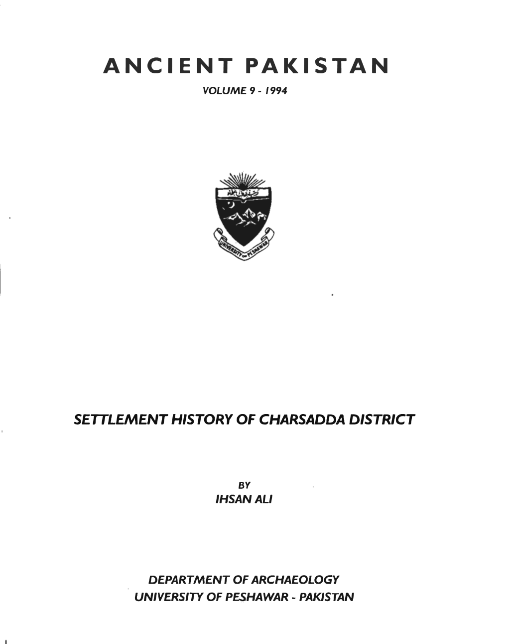 Ancient Pakistan Volume 9 - 1994