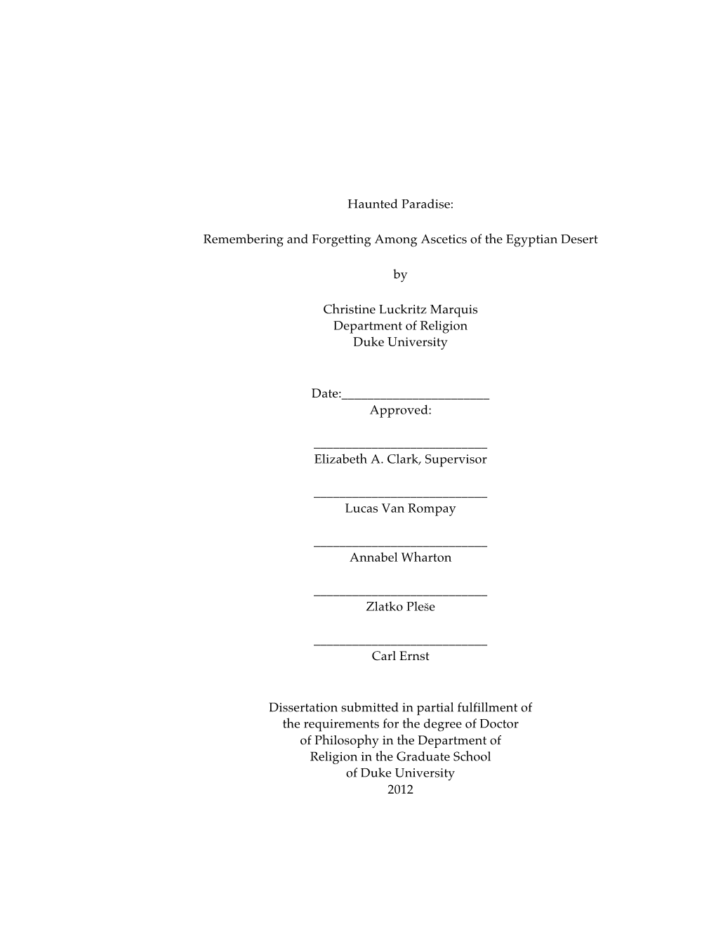 Duke University Dissertation CLM