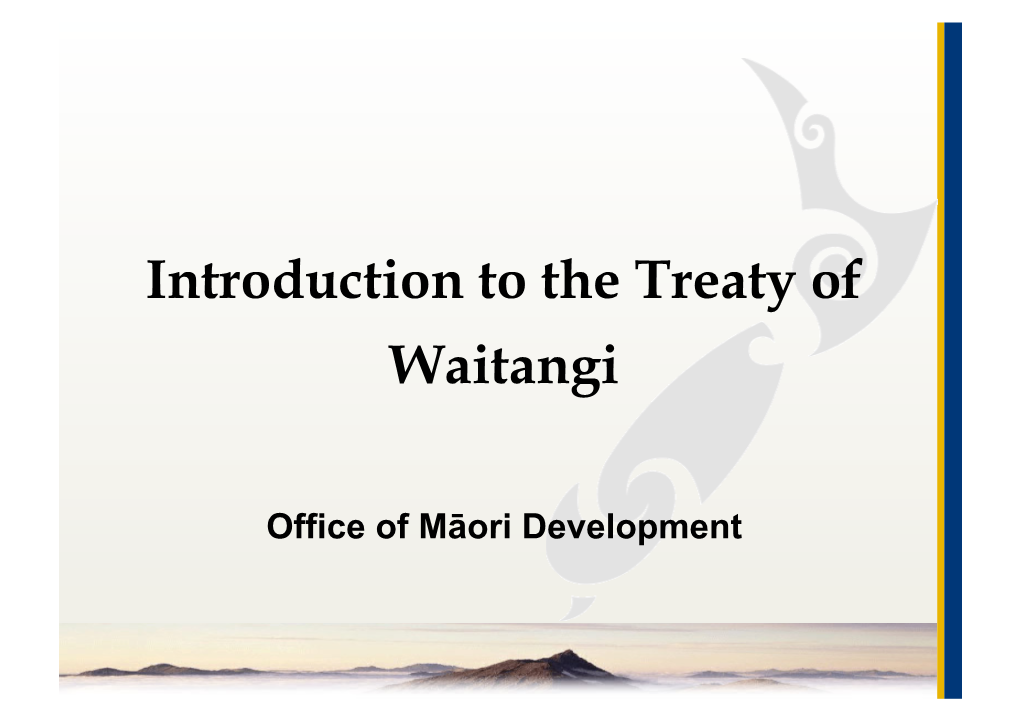 Introduction to the Treaty of Waitangi