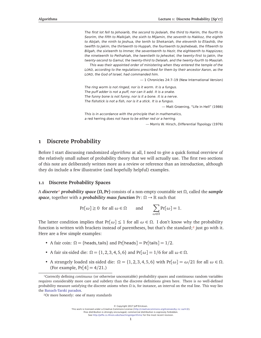 Discrete Probability [Sp’17]