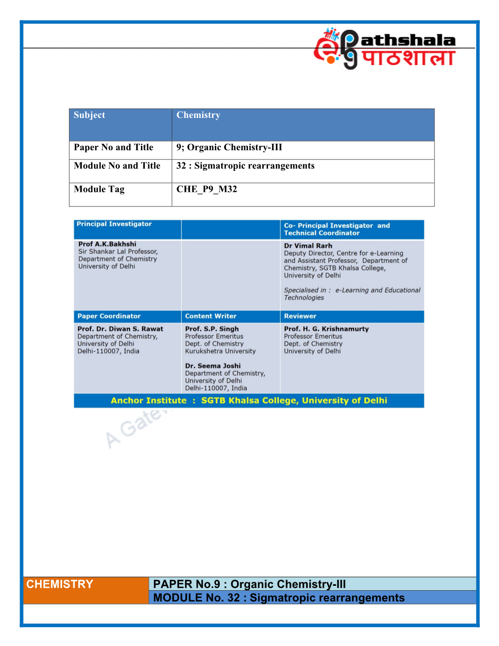 Sigmatropic Rearrangements