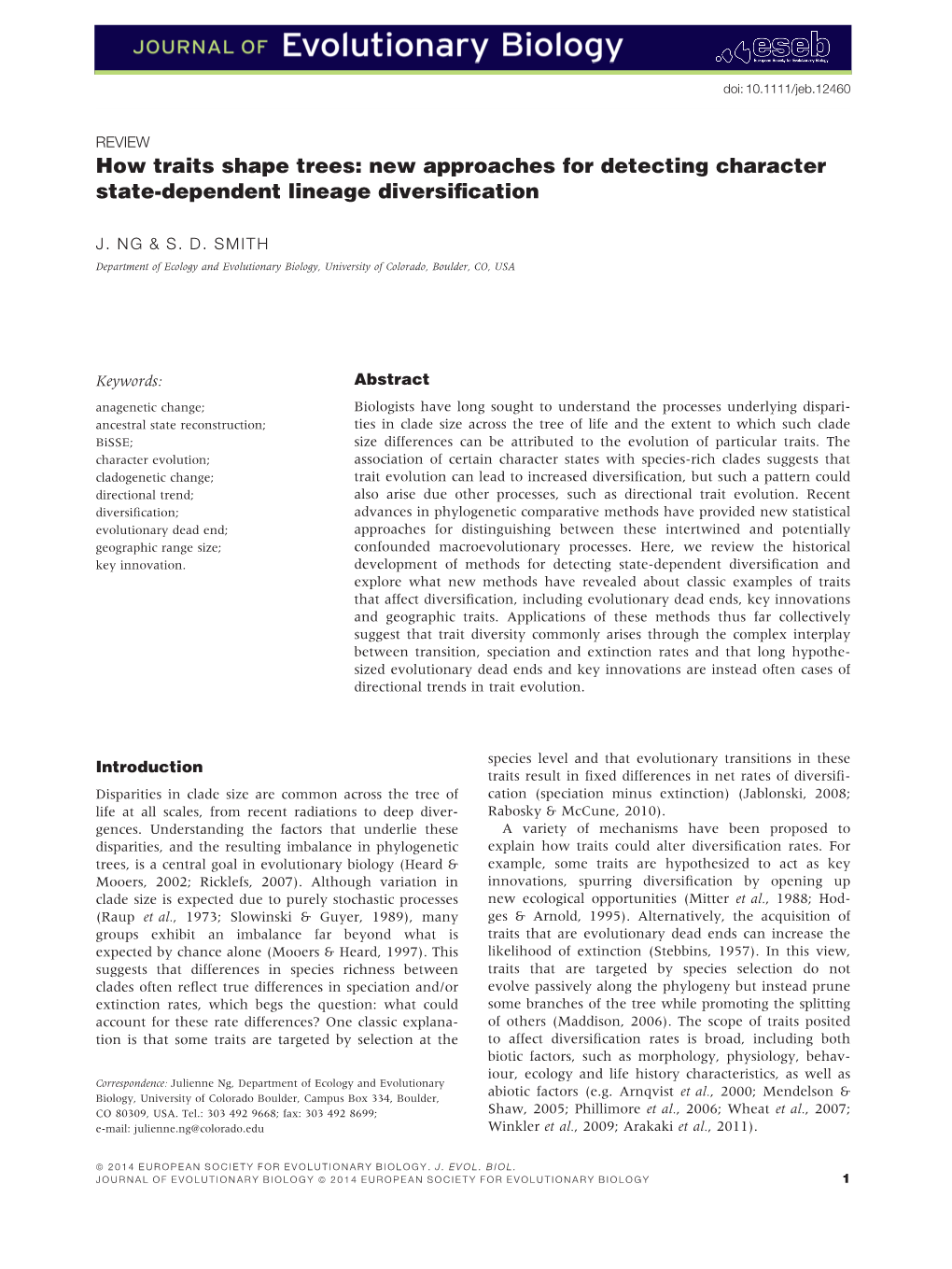 How Traits Shape Trees: New Approaches for Detecting Character Statedependent Lineage Diversification