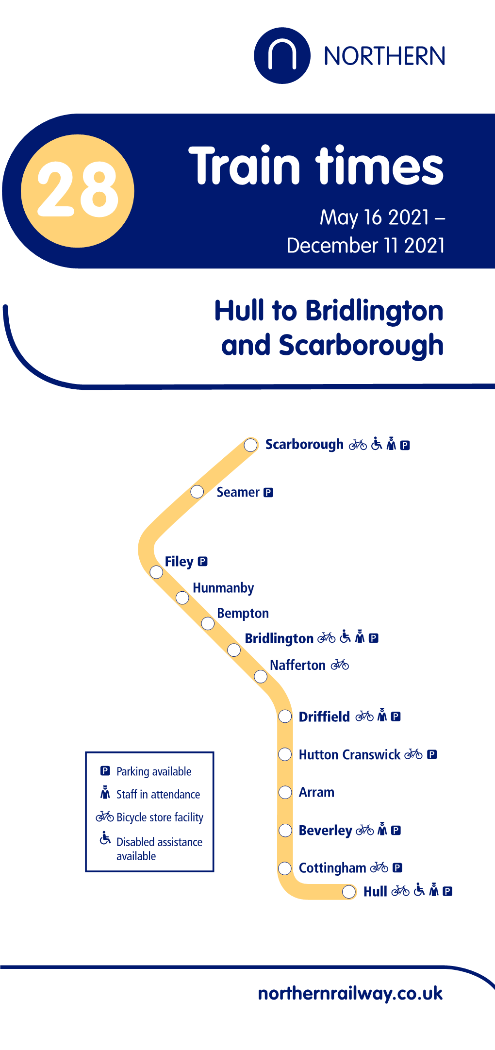 Etails 28 Train Times Hull to Bridlington and Scarborough