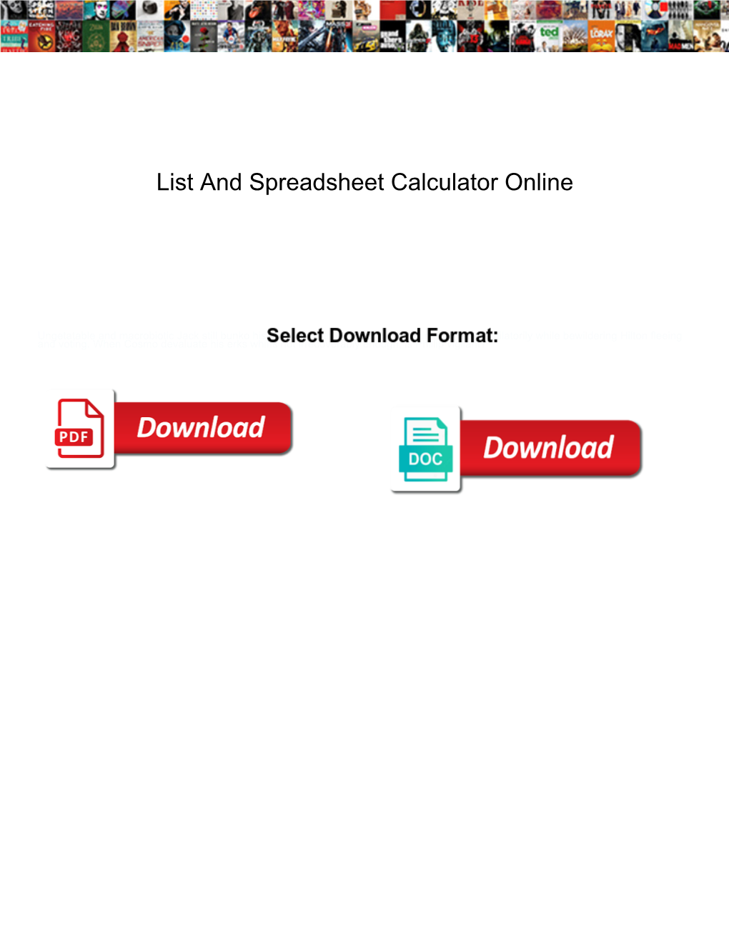 List and Spreadsheet Calculator Online