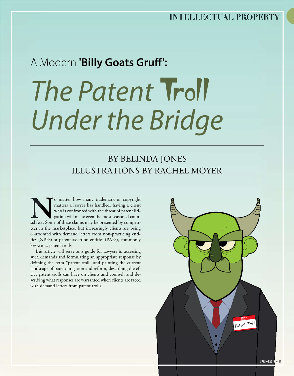 The Patent Troll Under the Bridge