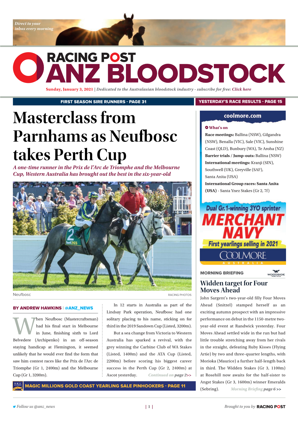 Masterclass from Parnhams As Neufbosc Takes Perth Cup | 2 | Sunday, January 3, 2021