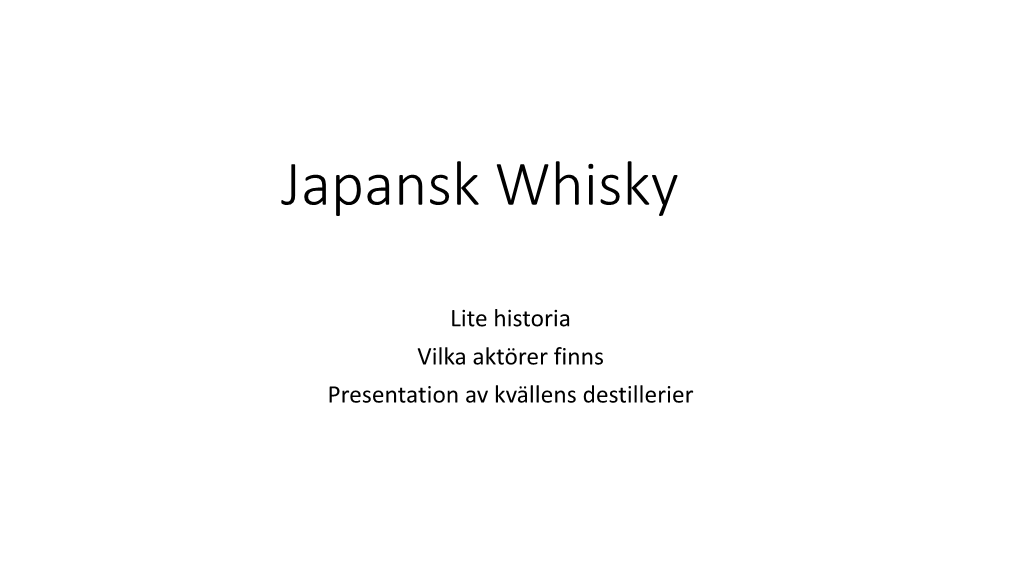 Japansk Whisky