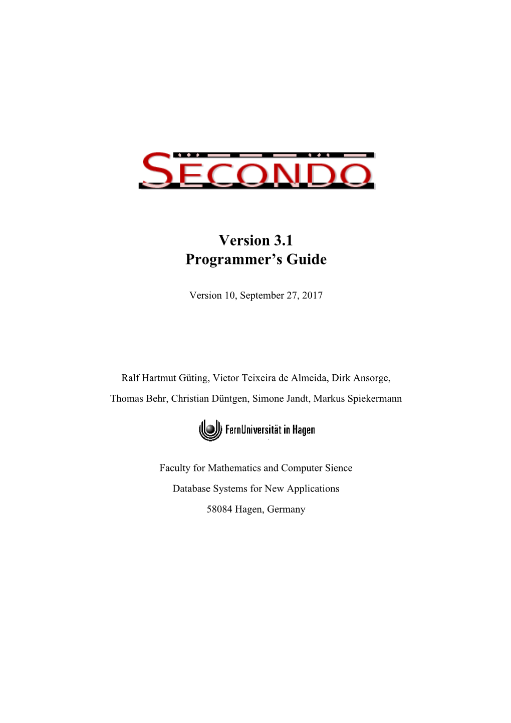 Version 3.1 Programmer's Guide