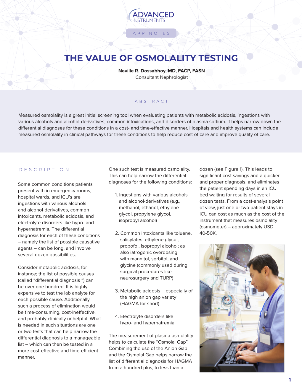 The Value of Osmolality Testing