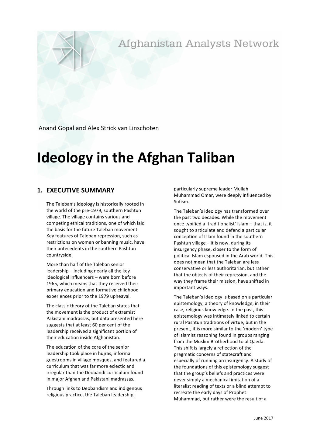 Ideology in the Afghan Taliban